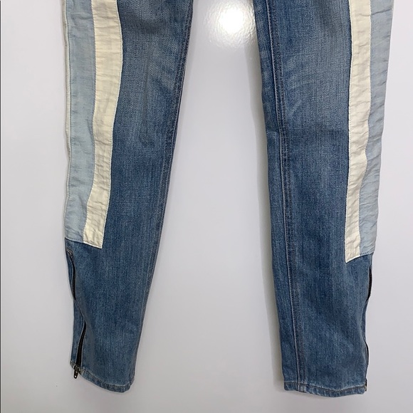 RAG & BONE Relay Skinny Racer Patch Denim Jeans - Picture 4 of 11